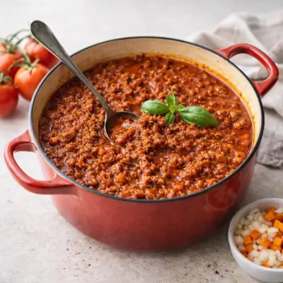 Recette sauce bolognaise maison facile, épaisse & parfumée