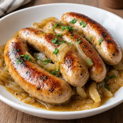 Saucisses aux oignons : recette facile