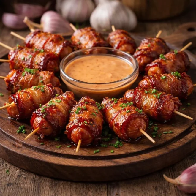 Saucisses cocktail au bacon caramélisées au paprika