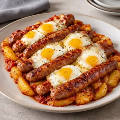 Saucisses pommes de terre œufs : recette facile
