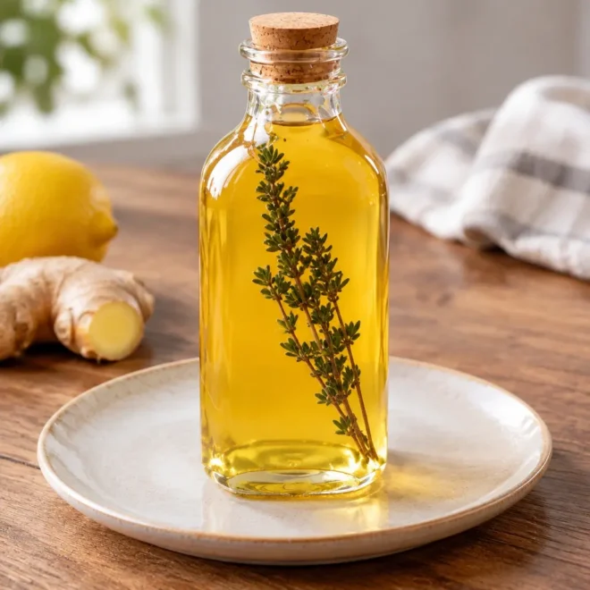 Sirop maison : thym, citron, gingembre et miel
