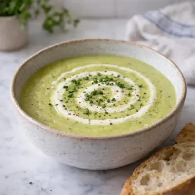 Recette soupe de poireaux au Boursin et courgettes