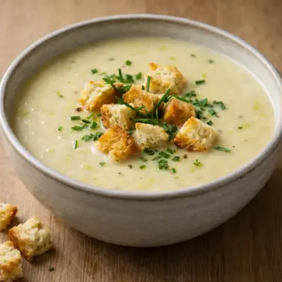 Soupe de poireaux au Boursin : velouté crémeux