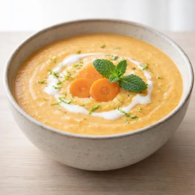 Soupe froide carotte coco citron vert – recette facile