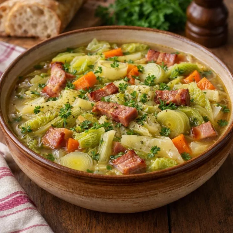 Recette soupe paysanne au chou poireaux lard fumé