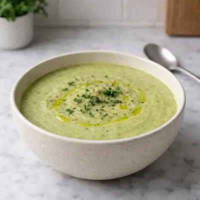 Recette soupe de poireaux au Boursin ail et herbes