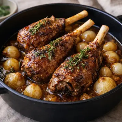 Souris d’agneau confites au four : recette fondante