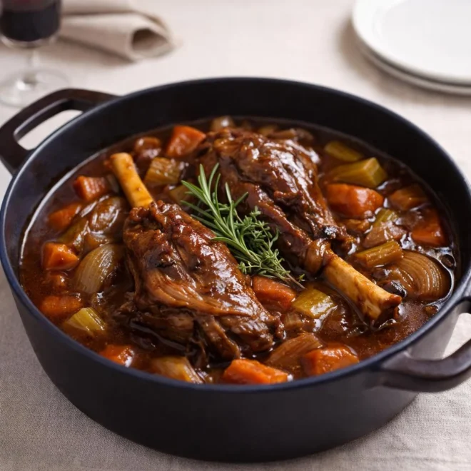 Souris d’agneau au vin rouge : fondant façon dimanche