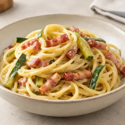 Spaghetti crémeux aux courgettes, recette facile