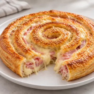 Spirale feuilletée jambon fromage facile