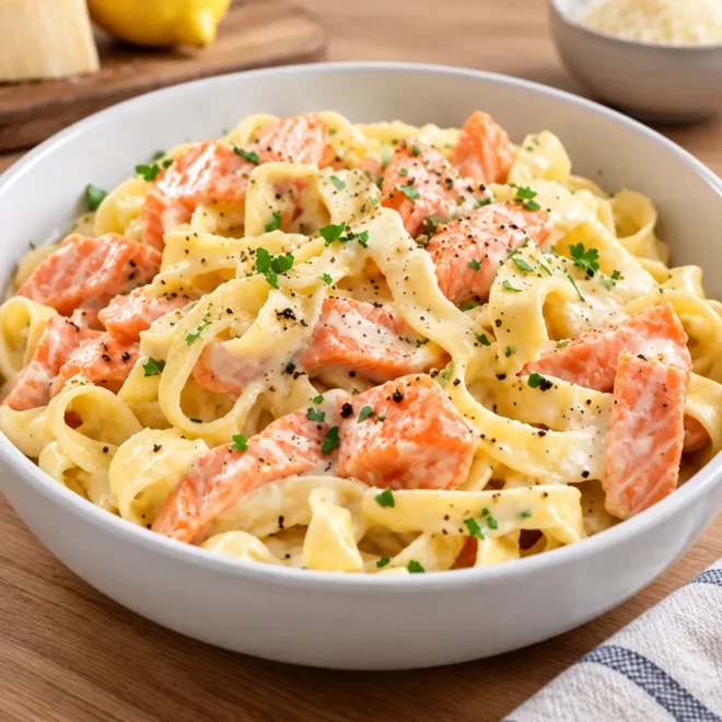 Tagliatelles au saumon à la crème facile