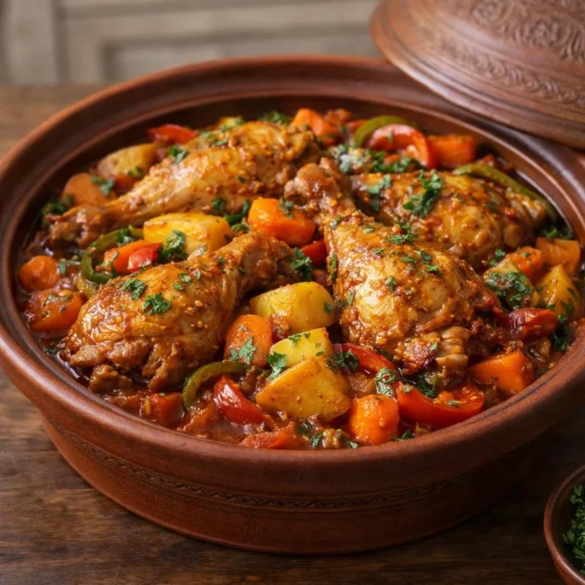 Tajine de poulet aux épices marocaines