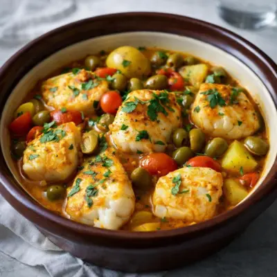 Tajine de lotte au safran et curry mijoté