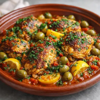 Tajine de poulet marocain aux citrons confits