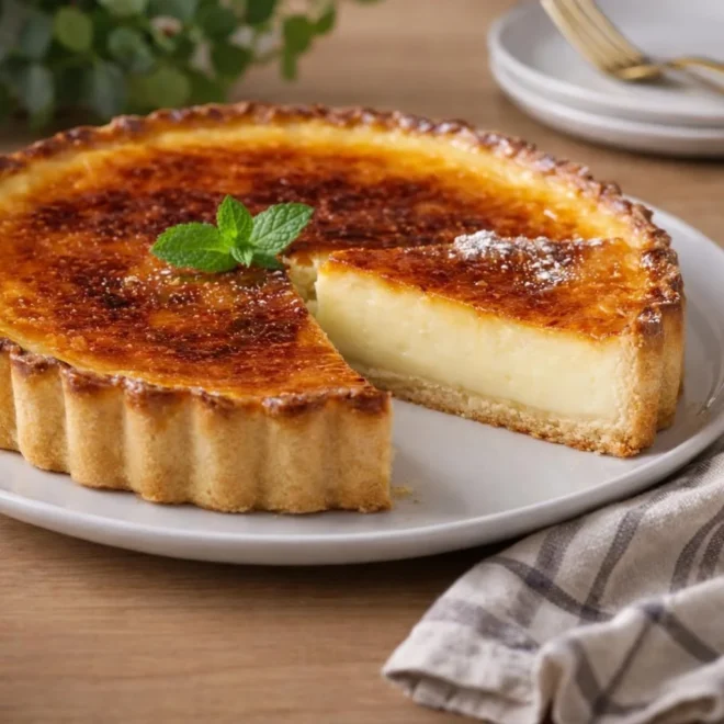 Recette tarte au flan grand-mère crémeuse, dorée