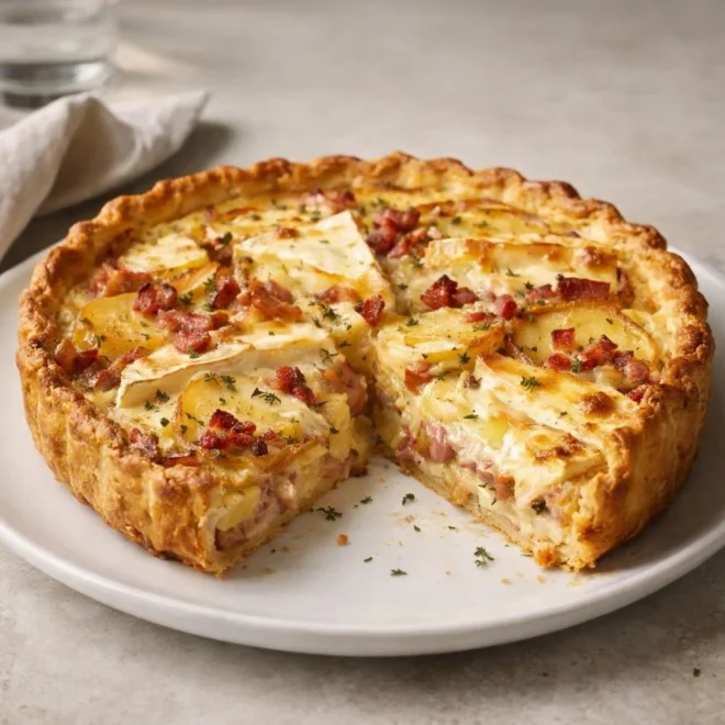 Tarte aux oignons pommes de terre camembert