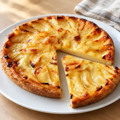 Tarte aux pommes : appareil crémeux