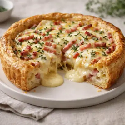 Tarte au camembert fondant : crémeuse et dorée