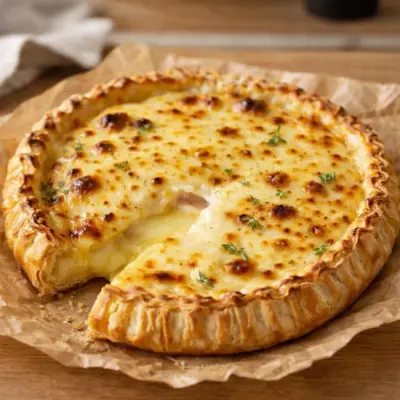 Tarte au camembert fondant : pâte croustillante au four