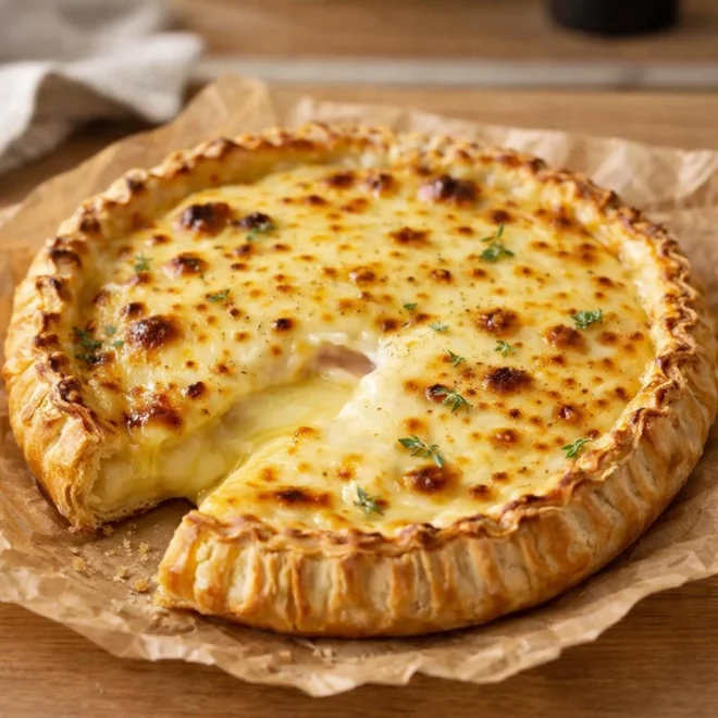Tarte au camembert fondant : pâte croustillante au four