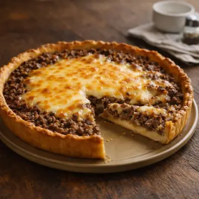 Tarte viande hachée et fromage facile au four