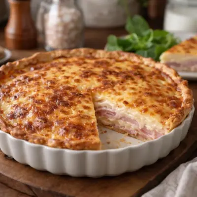 Tarte façon croque-monsieur jambon comté (béchamel)