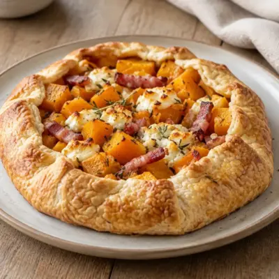 Tarte rustique potimarron facile et dorée