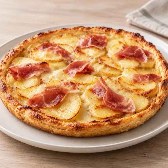 Tarte salée pommes de terre jambon cru