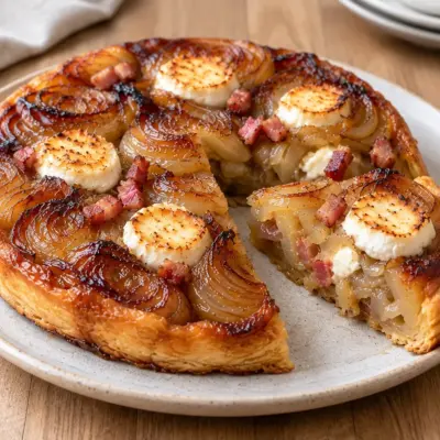 Tarte tatin salée aux oignons caramélisés