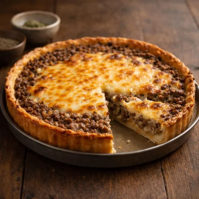 Tarte à la viande hachée et au fromage : facile
