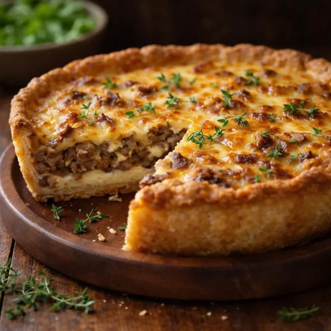 Tarte à la viande hachée et au fromage : recette au four