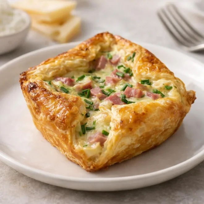 Recette tartelette feuilletée jambon emmental