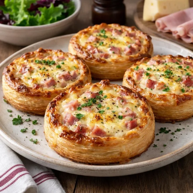 Recette tartelettes feuilletées jambon fromage