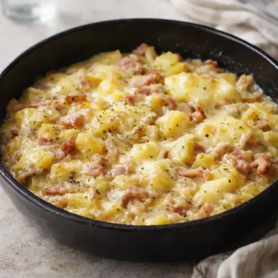 Recette tartiflette à la poêle (sans four) au reblochon