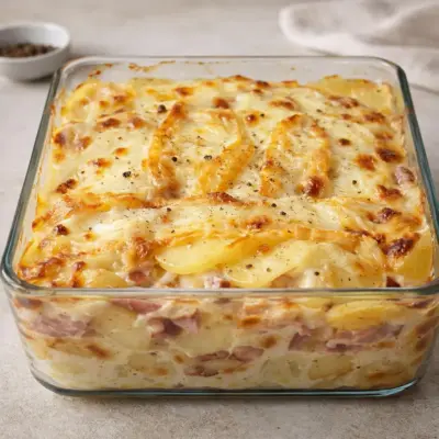Tartiflette au jambon et au chaumes : gratin fondant