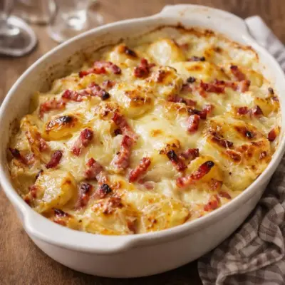 tartiflette lardons reblochon vin blanc : gratin savoyard