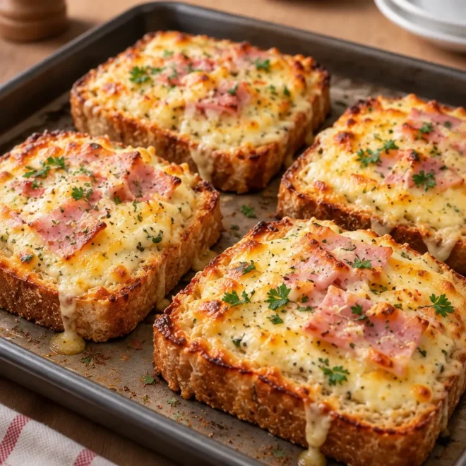 Tartines gratinées au Comté et jambon