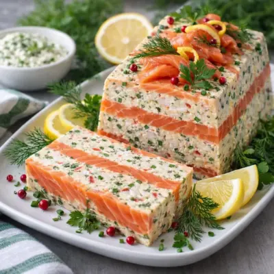 Terrine de crabe au saumon fumé : fines herbes