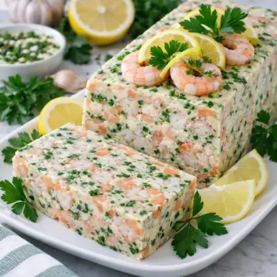 Terrine de crevettes au citron ail persil