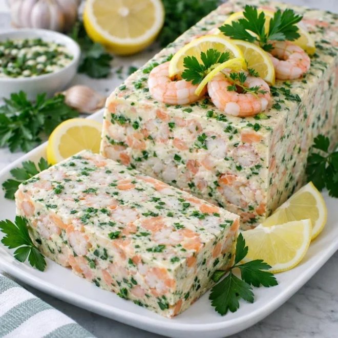 Terrine de crevettes au citron ail persil