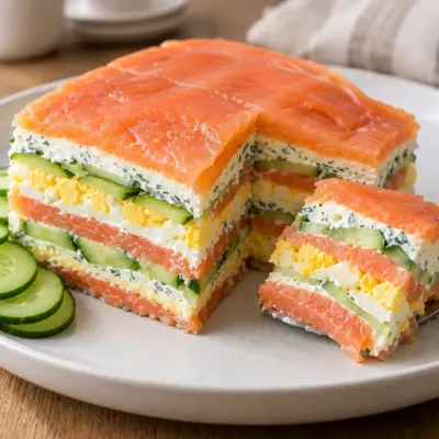 Terrine de saumon fumé facile en couches