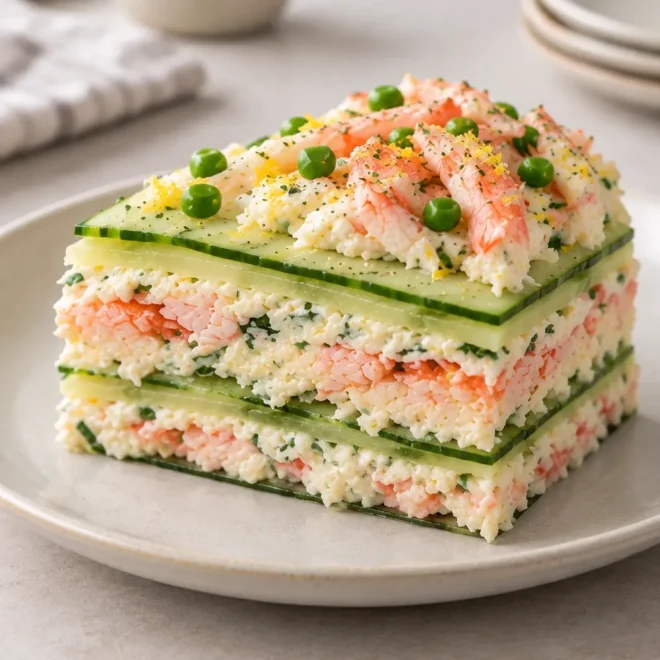 Terrine froide au concombre, crémeuse et fraîche
