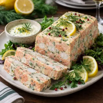 Terrine de saumon et colin à la crème citronnée