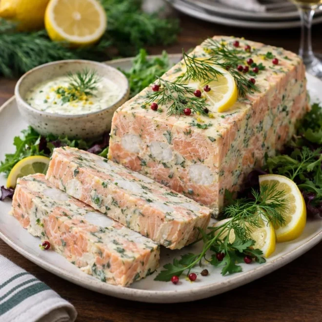 Terrine de saumon et colin à la crème citronnée