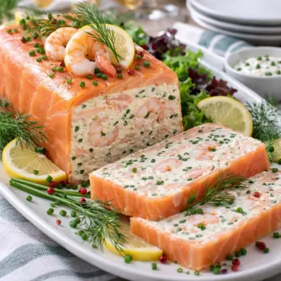 Terrine de saumon et crevettes à la ciboulette
