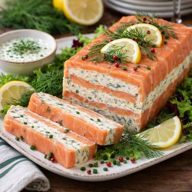 Terrine de saumon fumé et fromage frais aux herbes (sans cuisson, au réfrigérateur)