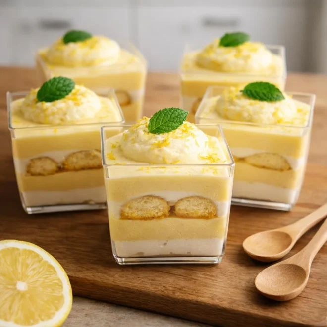 Tiramisu au citron en verrines : crémeux & frais