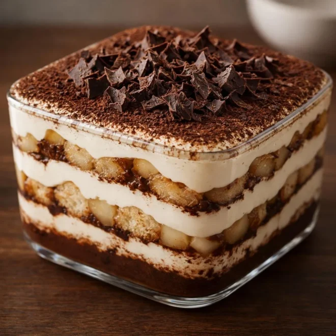 Tiramisu poires & chocolat (fondant, sans cuisson)