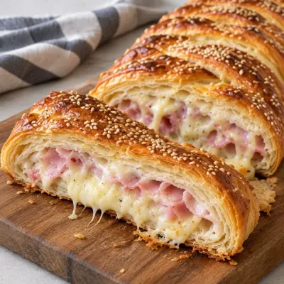 Tresse feuilletée recette jambon et fromages