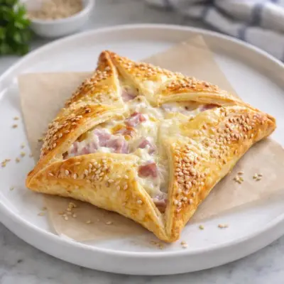 Triangles feuilletés jambon mozzarella : croustillants